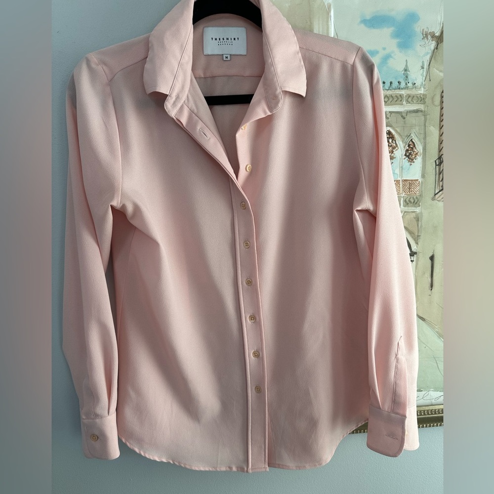 The Shirt by Rochelle Behrens Pale Pink Button-Down Blouse
